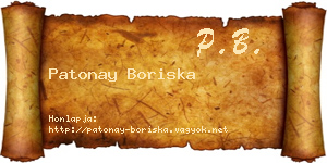 Patonay Boriska névjegykártya
